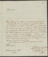 4 vues  - Beltzmeyer, [Johann Jacob]. Lettre autographe signée à [François] Tronchin, aux Délices, près Genève.- Berne, 17 septembre 1772 (taxe postale) (ouvre la visionneuse)