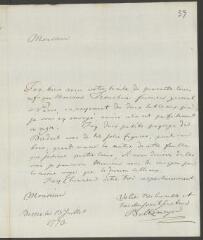 4 vues Beltzmeyer, [Johann Jacob]. Lettre autographe signée à [François] Tronchin, aux Délices, par Genève.- Berne, 13 juillet 1773 (taxe postale)