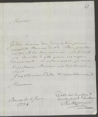 4 vues  - Beltzmeyer, [Johann Jacob]. Lettre autographe signée à [François] Tronchin, aux Délices.- Berne, 5 juin 1774 (taxe postale) (ouvre la visionneuse)