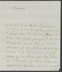 4 vues  - Funck, S[igmund] Em[anuel]. Lettre autographe signée à [François] Tronchin, aux Délices, à Genève.- Berne, 25 juillet 1777 (taxe postale) (ouvre la visionneuse)