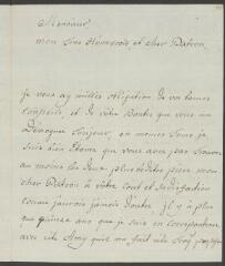 4 vues  - Funck, S[igmund] Em[anuel]. Lettre autographe signée [à François Tronchin].- Berne, 23 janvier 1778 (taxe postale) (ouvre la visionneuse)