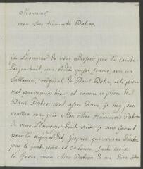 4 vues  - Funck, S[igmund] Em[anuel]. Lettre autographe signée [à François Tronchin].- Berne, 13 février 1778 (taxe postale) (ouvre la visionneuse)