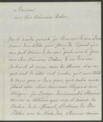 4 vues Funck, S[igmund] Em[anuel]. Lettre autographe signée [à François Tronchin].- Berne, 17 avril 1778 (taxe postale)