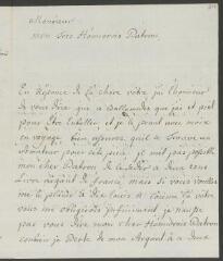4 vues Funck, S[igmund] Em[anuel]. Lettre autographe signée à [François Tronchin].- Berne, 24 septembre 1778 (taxe postale)