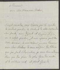 4 vues Funck, S[igmund] Em[anuel]. Lettre autographe signée à [François] Tronchin, aux Délices, à Genève.- Berne, 27 septembre 1778 (taxe postale)
