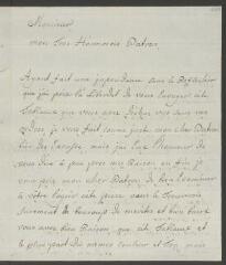 4 vues  - Funck, S[igmund] Em[anuel]. Lettre autographe signée [à François Tronchin].- Berne, 27 novembre 1778 (taxe postale) (ouvre la visionneuse)