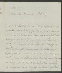 4 vues  - Funck, S[igmund] Em[anuel]. Lettre autographe signée [à François Tronchin].- Berne, 5 février 1779 (taxe postale) (ouvre la visionneuse)