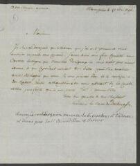 4 vues  - Dalberg [d\'Alberg] fils, baron d. Lettre autographe signée à François Tonchin, aux Délices, par Genève.- Mannheim, 29 septembre 1791 (taxe et marque postales) (ouvre la visionneuse)