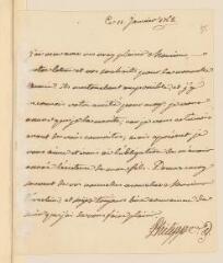 2 vues  - [Louis-]Philippe [d\'Orléans]. Lettre autographe signée [à Théodore Tronchin].- 11 janvier 1765 (ouvre la visionneuse)