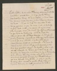 2 vues [Tronchin, Théodore]. Lettre autographe non signée à son fils François[-Louis] Tronchin.- 3 novembre 1765