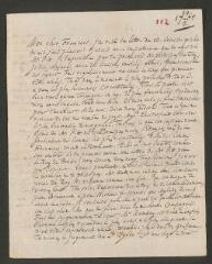 2 vues [Tronchin, Théodore]. Lettre autographe non signée à son fils François[-Louis Tronchin].- 29 mars 1765