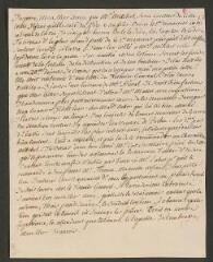 2 vues [Tronchin, Théodore]. Lettre autographe non signée à son fils François[-Louis Tronchin].- [4 ou 5 mars 1766]