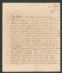 4 vues  - [Tronchin, Théodore]. Lettre autographe non signée à son fils F[rançois-]L[ouis] Tronchin, chez J[ean-]Antoine Lullin, négociant, à Londres.- 30 septembre 1761 (ouvre la visionneuse)