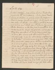 4 vues  - [Tronchin, Théodore]. Lettre autographe non signée à sa fille [Marie-Elisabeth dite] Betie.- Lundi 24 - mercredi [26 avril 1769] (ouvre la visionneuse)