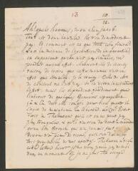 4 vues [Tronchin, Théodore]. Lettre autographe non signée à [Jacob] Tronchin, à Genève.- 10 décembre [1766]