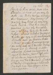 2 vues [Tronchin, Théodore]. Lettre autographe non signée à [Jacob Tronchin].- 14 décembre [1769]