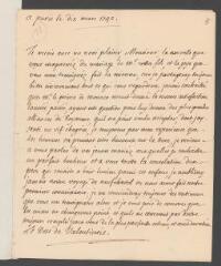 4 vues Valentinois, [Jacques-François-Léonor de Goyon de Matignon], duc de. Lettre autographe signée à [Jean Tronchin].- Paris, 10 mars 1742
