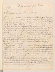 4 vues Lullin de Chateauvieux[-Saladin, Michel]. Lettre à son oncle [Aimé Le Fort].- Genève, 2 juillet 1727