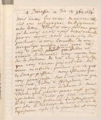 4 vues T[rembley], M[arc-] C[onrad]. Lettre autographe signée au conseiller [Jean] Tronchin, à Genthod.- Prevessin, dimanche 12 décembre 1734