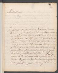 4 vues  - Grenier, Aimé. Lettre autographe signée à [Jean] Tronchin, ancien procureur général, à Genève.- Vevey, 10 février 1728 (ouvre la visionneuse)