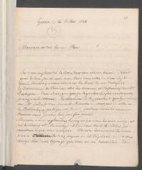 4 vues  - Tronchin, J[ean-]R[obert]. Lettre autographe signée à son père [Jean] Tronchin, chez [Abraham-Frédéric] De l\'Harpe [ id est de La Harpe], à Polie (taxe postale).- Genève, 21 juillet 1728 (ouvre la visionneuse)