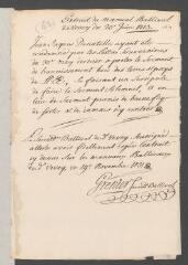 4 vues  - Grenier, secrétaire baillival. \'Extrait du manuel Ballival de Vevey du 20e Juin 1713\', autographe, signé.- Vevey, 19 novembre 1731 (ouvre la visionneuse)