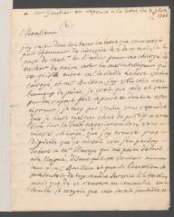 4 vues [Martine, Daniel de]. Brouillon autographe non signé d'une lettre à [Jean- Antoine] Gautier en réponse à la lettre du 2 septembre1726.- [24 septembre 1726]