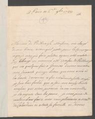 4 vues Tencin de Ferriol [Marie-Angélique Guérin de, épouse de Charles-Augustin de Ferriol]. Lettre non autographe signée à [Jean] Tronchin, conseiller d'Etat, à Genève.- Paris, 6 novembre 1733 (taxe postale)