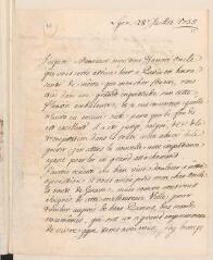8 vues Tronchin, J[ean-]R[obert (1702-1788)]. Lettre autographe signée à son oncle Jean Tronchin, place des Victoires, à Paris.- Lyon, 28 juillet 1735 (taxe postale)