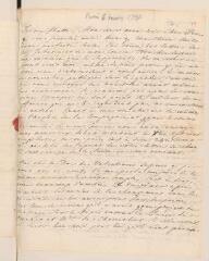 2 vues [Tronchin, Jean-Robert]. Lettre autographe non signée à son père [Jean Tronchin].- Paris, 6 mars 1737