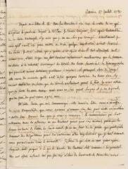 4 vues [Saladin de Crans, Charles]. Lettre autographe non signée à Jacob Tronchin, au Palais Royal, à Paris.- Genève, 17 juillet 1780