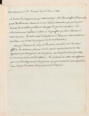 2 vues  - [Tronchin, François]. Copie autographe non signée de \'Ma réponse à M. Bonnet\', soit lettre à [Charles] Bonnet.- 26 juin 1788 (ouvre la visionneuse)