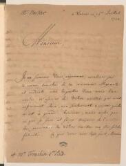 10 vues Necker, [Charles-Frédéric]. Lettre autographe signée [à Antoine Tronchin].- Vienne, 29 juillet 1724