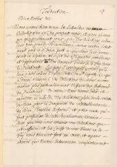 4 vues  - Traduction en français d\'une lettre des Etats Généraux des Provinces-Unies des Pays-Bas, signée Eberhard Rouse, aux cantons évangéliques de Suisse.- La Haye, 31 octobre 1719 (ouvre la visionneuse)