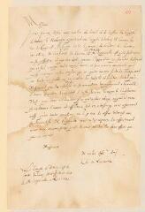 2 vues  - Copie d\'une lettre du duc Charles [IV] de Lorraine à Messieurs de Berne au sujet de l\'usurpation du comté de Valangin par le duc de Longueville.- sans lieu, [1625] (ouvre la visionneuse)