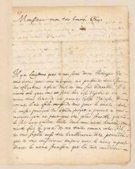 4 vues  - Lettre autographe signée d\'Isaac Senebier à Louis Tronchin.- La Tour, 4/14 mars 1699 (ouvre la visionneuse)