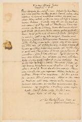 2 vues Commelin, Jacob. Lettre autographe signée Liévin Calvart.- Emdce [Embden], 16 cal[endas] Aug[usti] [17 juillet] 1570