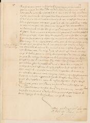 4 vues [Hamilton], James, 3e comte d'Arran. Lettre signée à Monsieur Despeville [Jean Calvin].- sans lieu, 10 mars