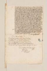 2 vues  - Brederode, Pierre Corneille de. Lettre autographe signée avec cachet à Théodore Tronchin.- Metz, 13 septembre 1635 (ouvre la visionneuse)