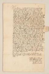 2 vues Brederode, Pierre Corneille de. Lettre autographe signée avec cachet à Théodore Tronchin.- sans lieu, 22 octobre 1620