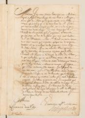 2 vues  - Henri II, duc de Rohan. Lettre non autographe, avec cachet, à Théodore Tronchin.- Coire, 23 décembre 1632 (ouvre la visionneuse)