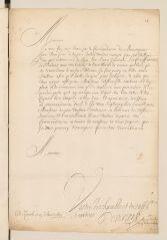 4 vues  - Verigny, secrétaire d\'Henri II, duc de Rohan. Lettre autographe signée \'De Verigny, secre[tai]re de Monseigneur le duc de Rohan\' à Théodore Tronchin.- Zurich, 13 avril 1633 (ouvre la visionneuse)