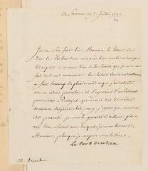 6 vues  - Lettre du cardinal de Rohan, avec enveloppe cachetée, à Monsieur Tronchin l\'aîné à Genève.- Saverne, 7 juillet 1777 (ouvre la visionneuse)