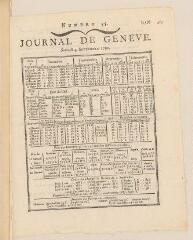 4 vues  - Journal de Genève, n° 35, samedi 4 septembre 1790, contenant une note sur les \'Recherches historiques sur l\'église de St-Pierre\' de M. Senebier (ouvre la visionneuse)