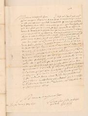 2 vues  - Sonis, Bernard. Lettre autographe signée avec cachet à Théodore Tronchin.- Montauban, 9 mai 1617 (ouvre la visionneuse)