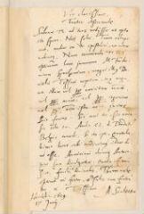 2 vues Scultetus, A[braham]. Lettre autographe signée à Théodore Tronchin.- Heidelberg, 17 juin 1619