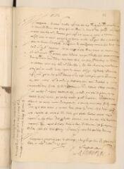 2 vues La Huguerye, Michel de. Lettre avec signature autographe à Guillaume-Robert de La Marck, duc de Bouillon.- Chasteau [Verang?], 19 septembre 1587