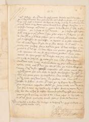 2 vues Henri de Bourbon, prince de Condé. Lettre signée à Théodore de Bèze. - La Rochelle, 31 décembre 1586