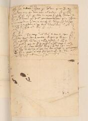 2 vues Auteur non identifié. Minute de 2 lettres, l'une au baron Fabien de Dohna et l'autre à [Claude-Antoine de Vienne, sieur de Clervant].- sans lieu, [1585]