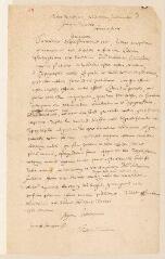 2 vues  - Minute, de la main de Théodore Tronchin, de la réponse faite par Aimé de Chateauneuf, Jean Sarrasin et Théodore Tronchin à la lettre précédente.- 15 mars 1612 (ouvre la visionneuse)